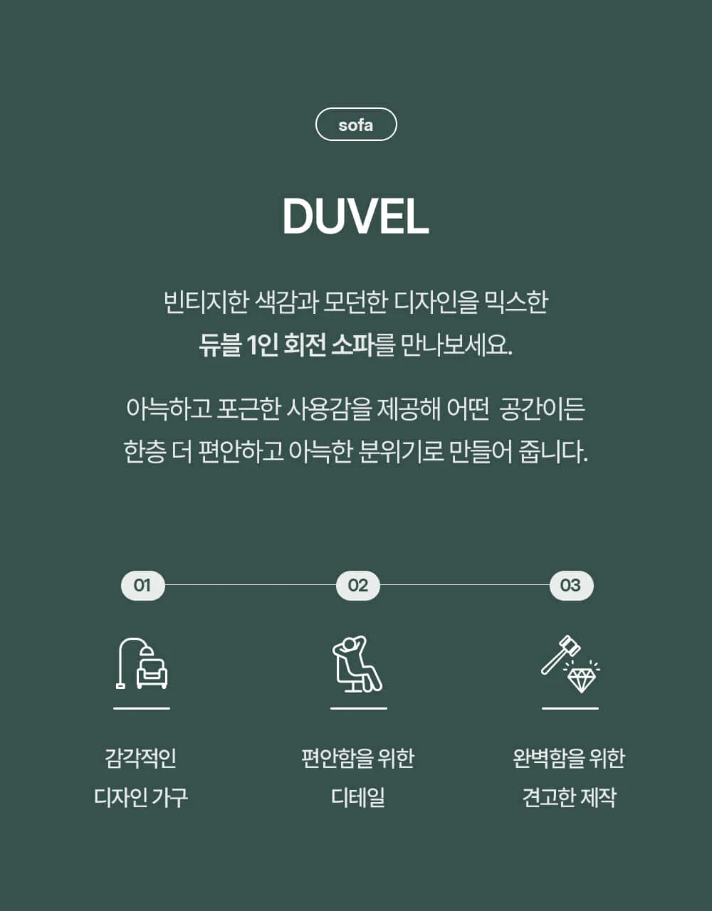 듀블 이지클린 패브릭 회전 쇼파 의자 8color 상세 이미지 4