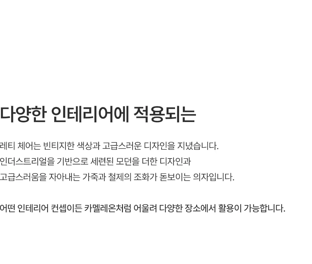 레티 레트로 가죽 철제 식탁 의자 미드센추리 카페 인테리어 체어 상세 이미지 3