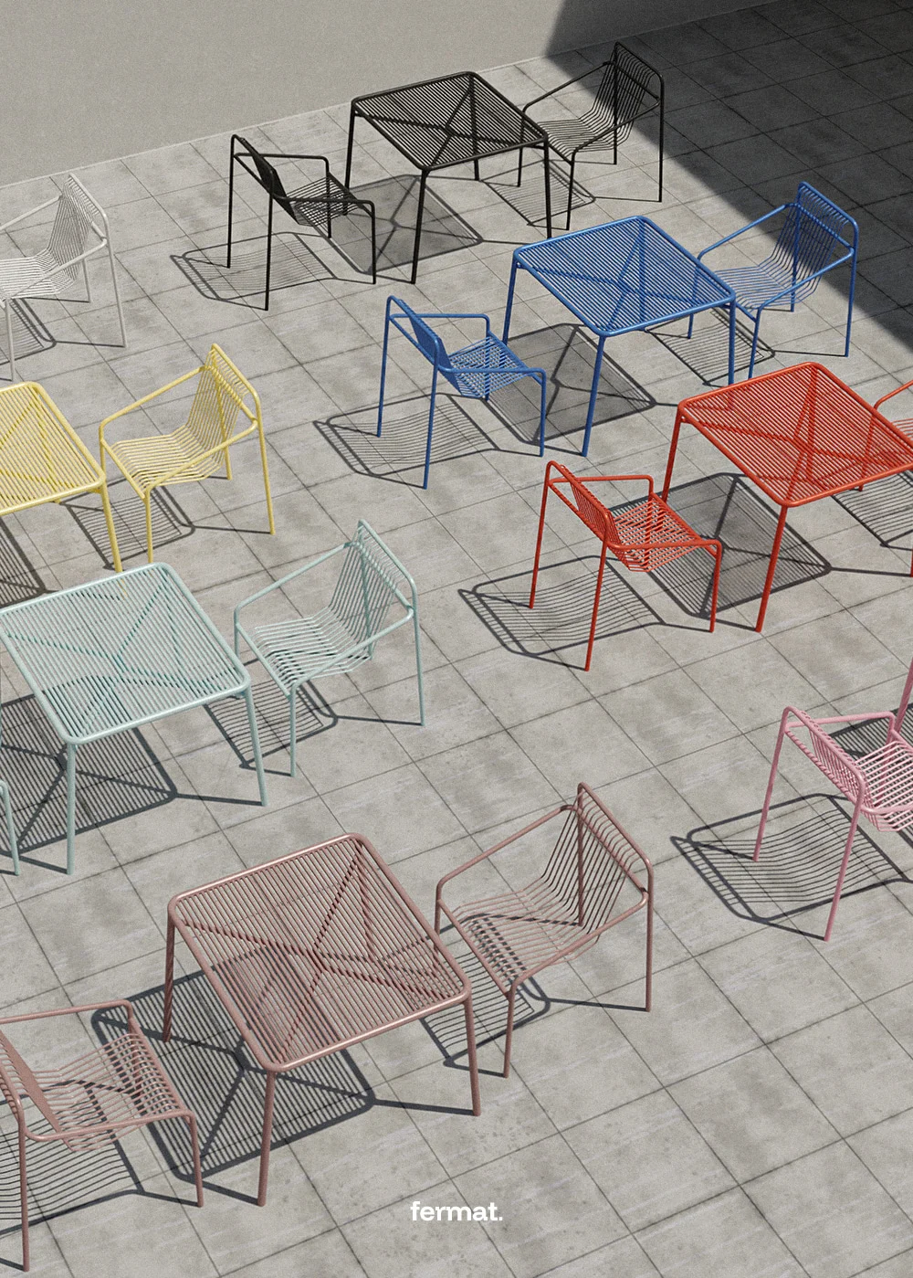페르마 철제 야외 테이블세트 2인 8colors 상세 이미지 2