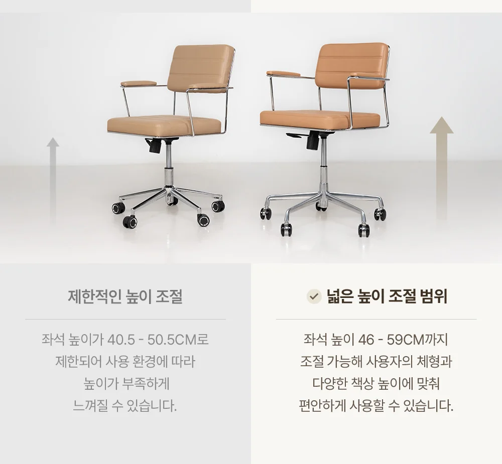 브레드 타임 미드센추리 모던 오피스체어 7color 상세 이미지 4